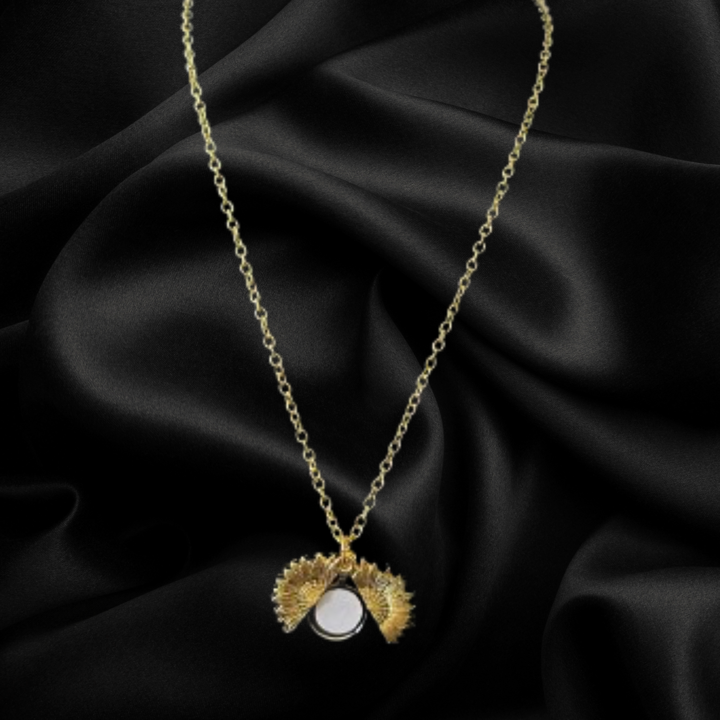 Sunflower Locket Photo Necklace