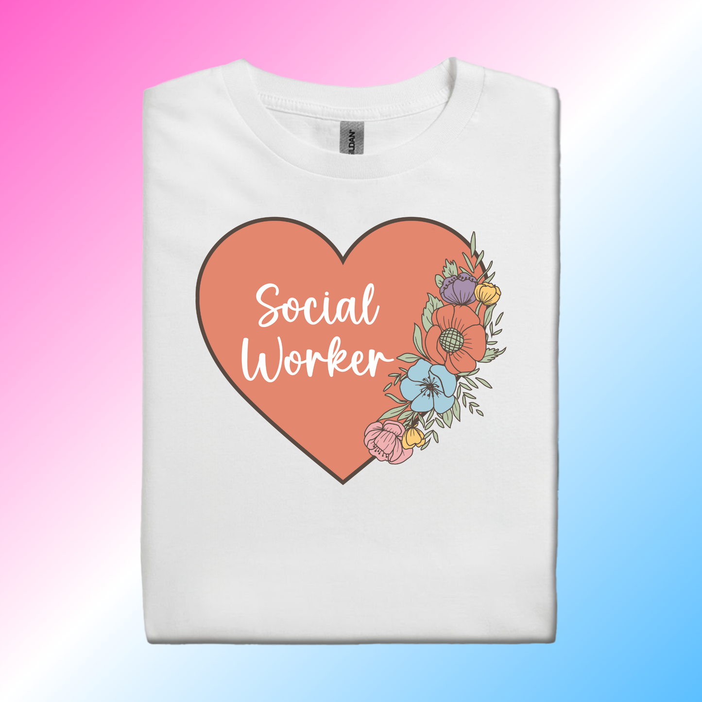 Social Worker Floral Heart