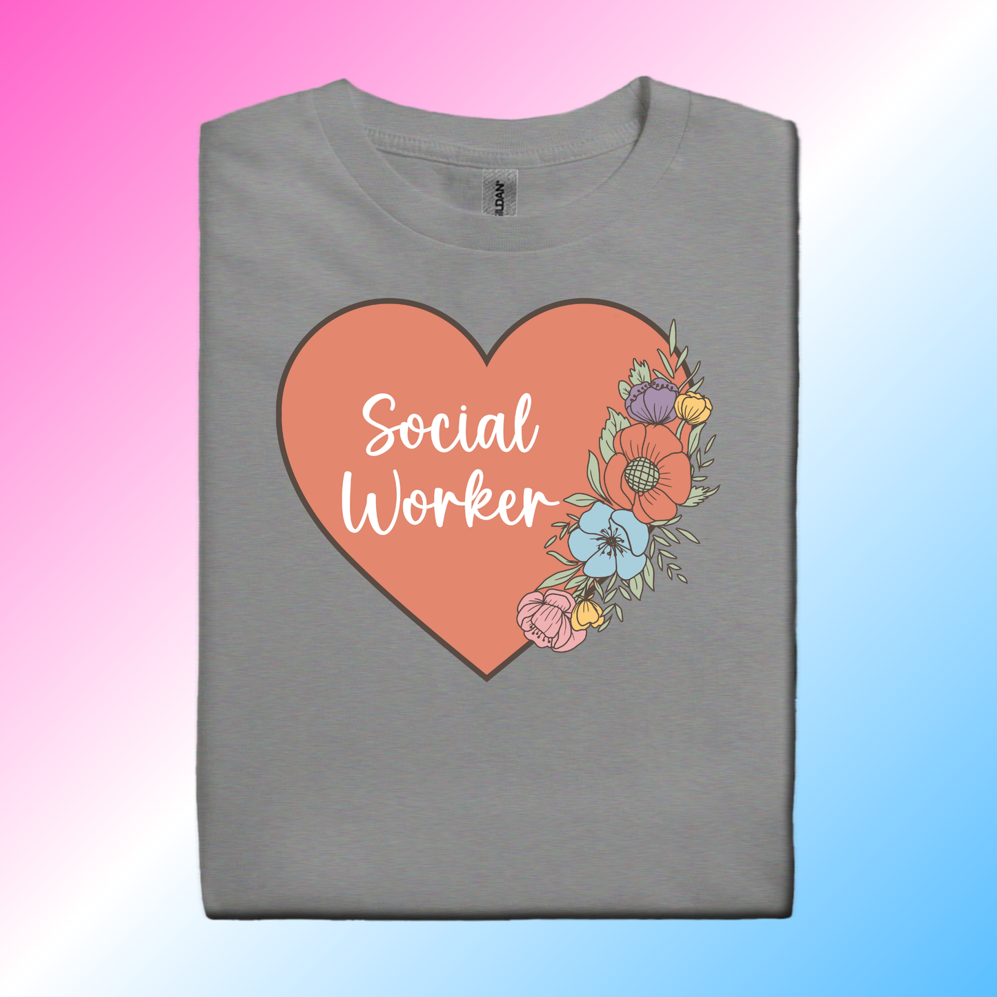 Social Worker Floral Heart
