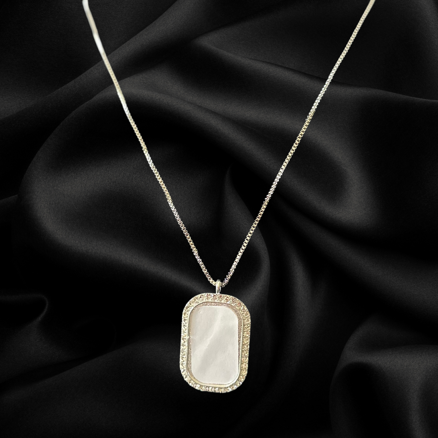 Bling Dog Tag Photo Necklace