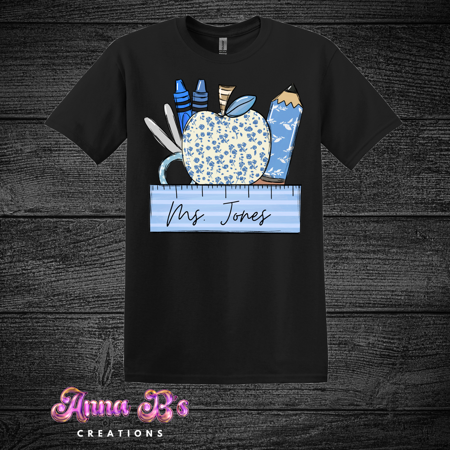 Custom Blue Designed Teacher