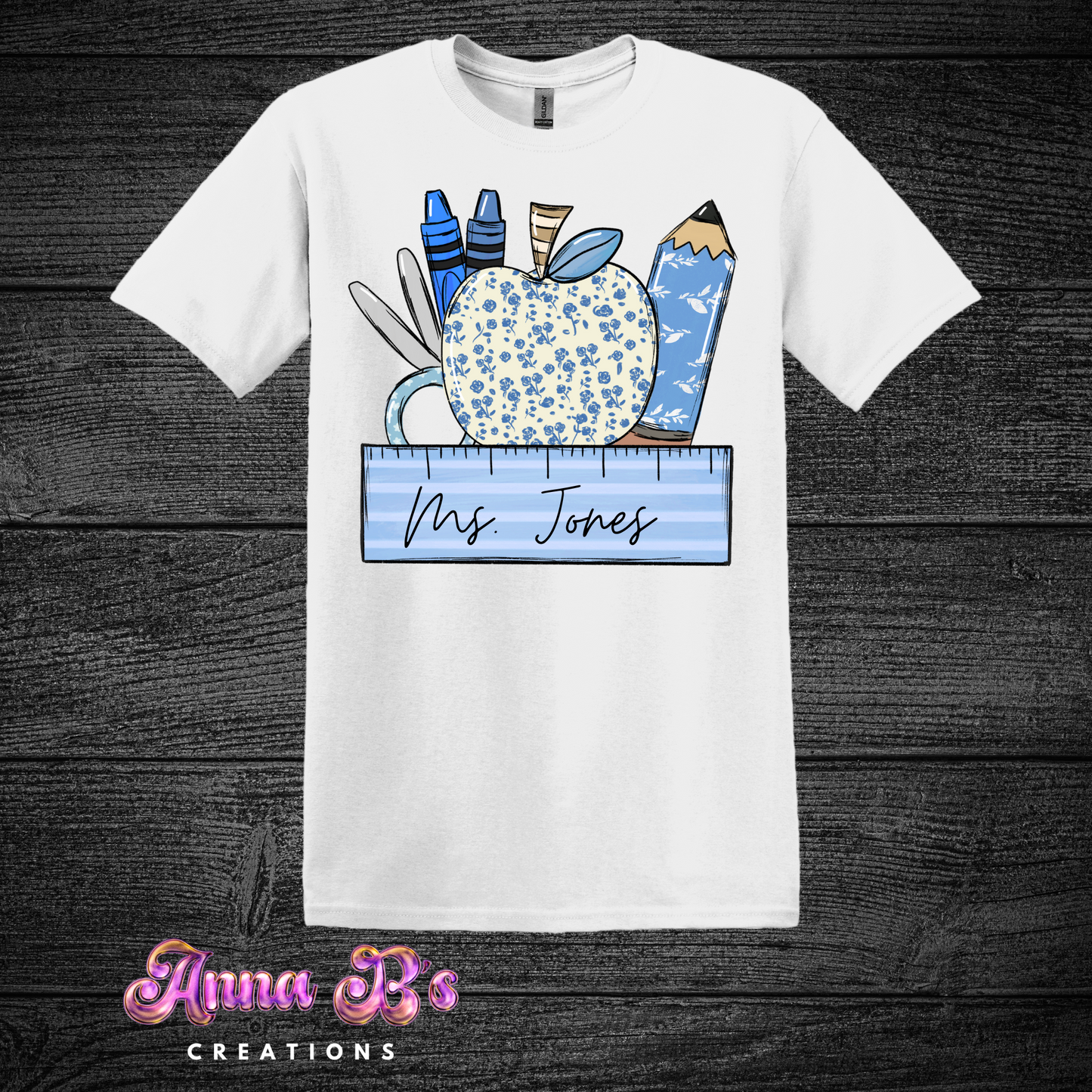 Custom Blue Designed Teacher