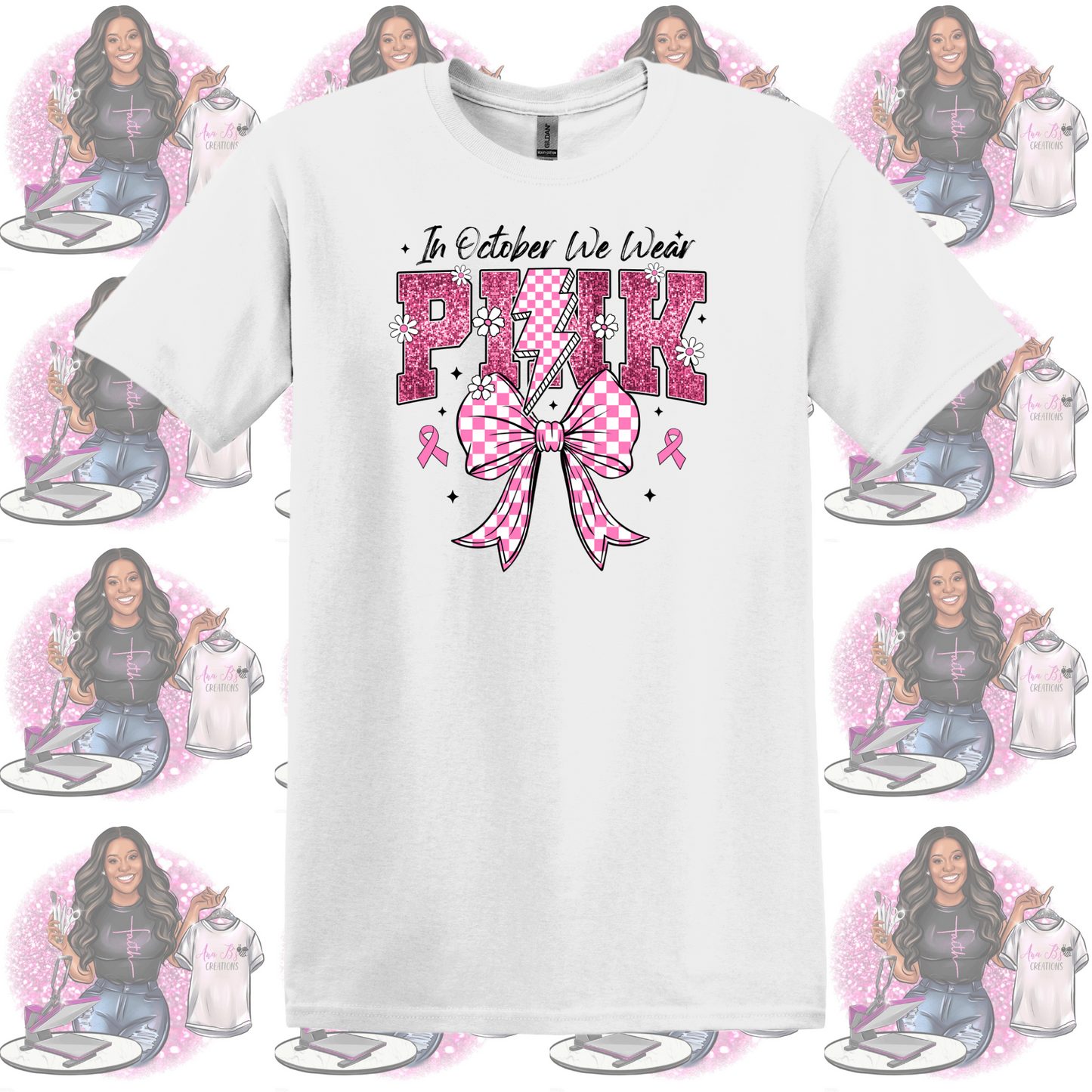 Glitter In October We Wear Pink- Breast Cancer