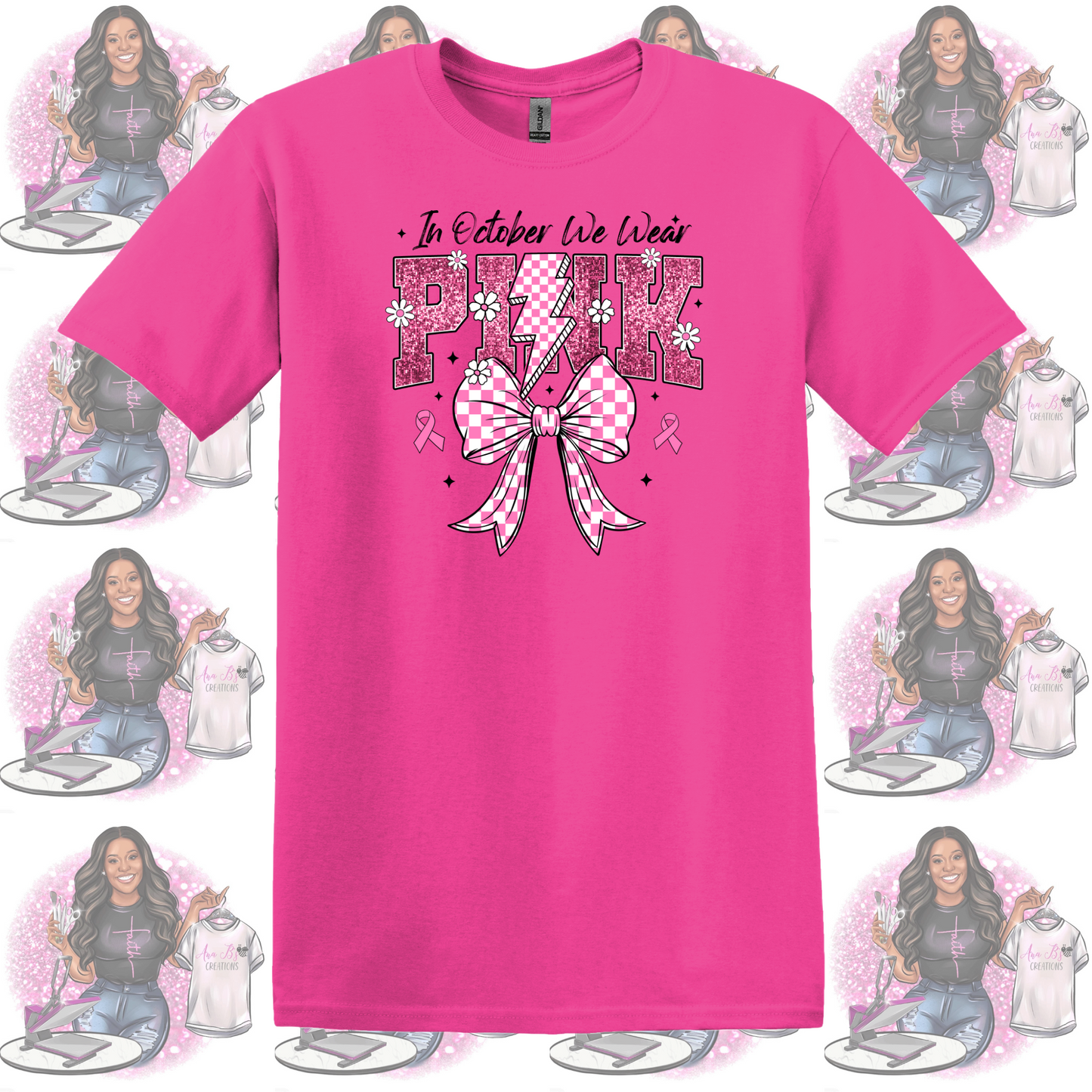 Glitter In October We Wear Pink- Breast Cancer