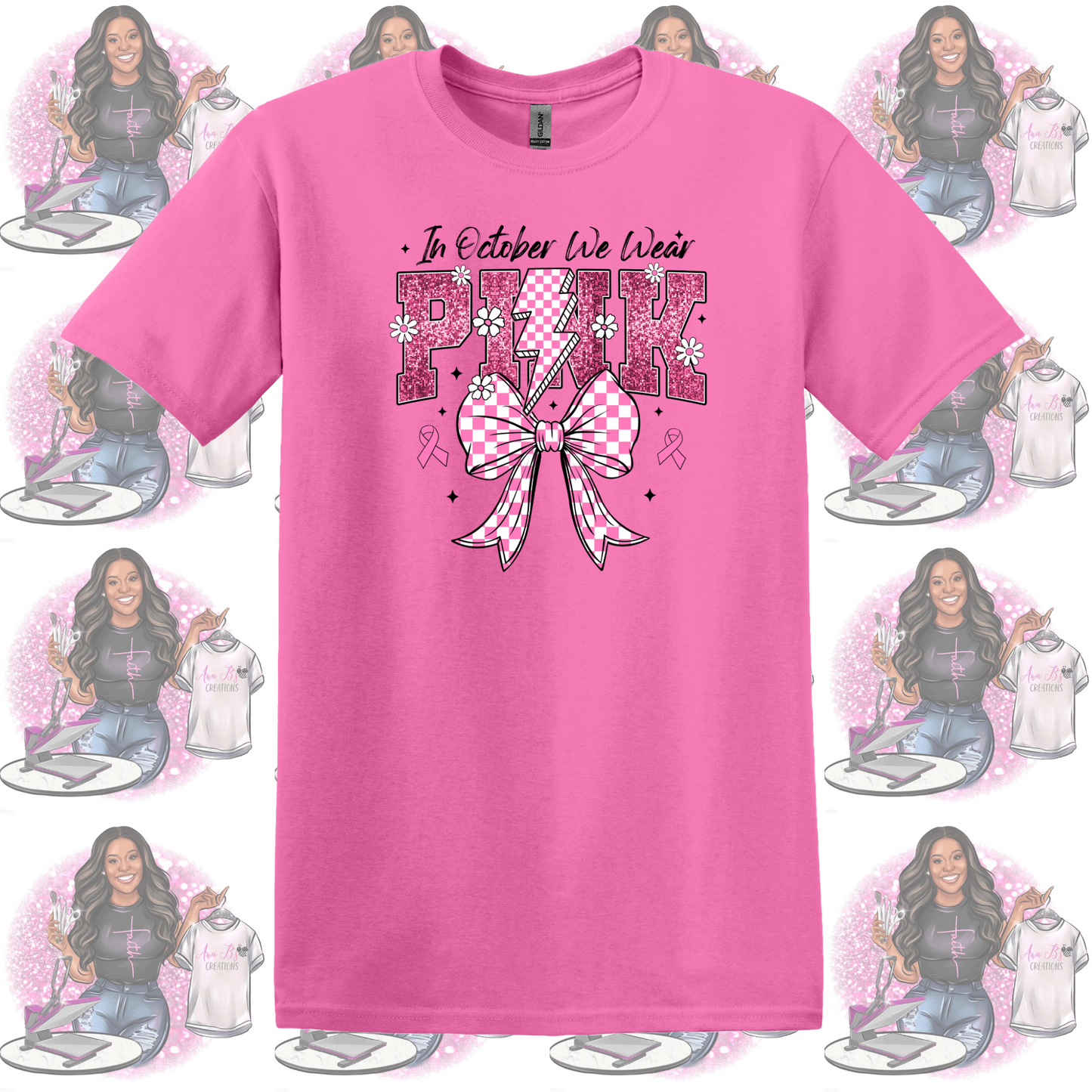 Glitter In October We Wear Pink- Breast Cancer