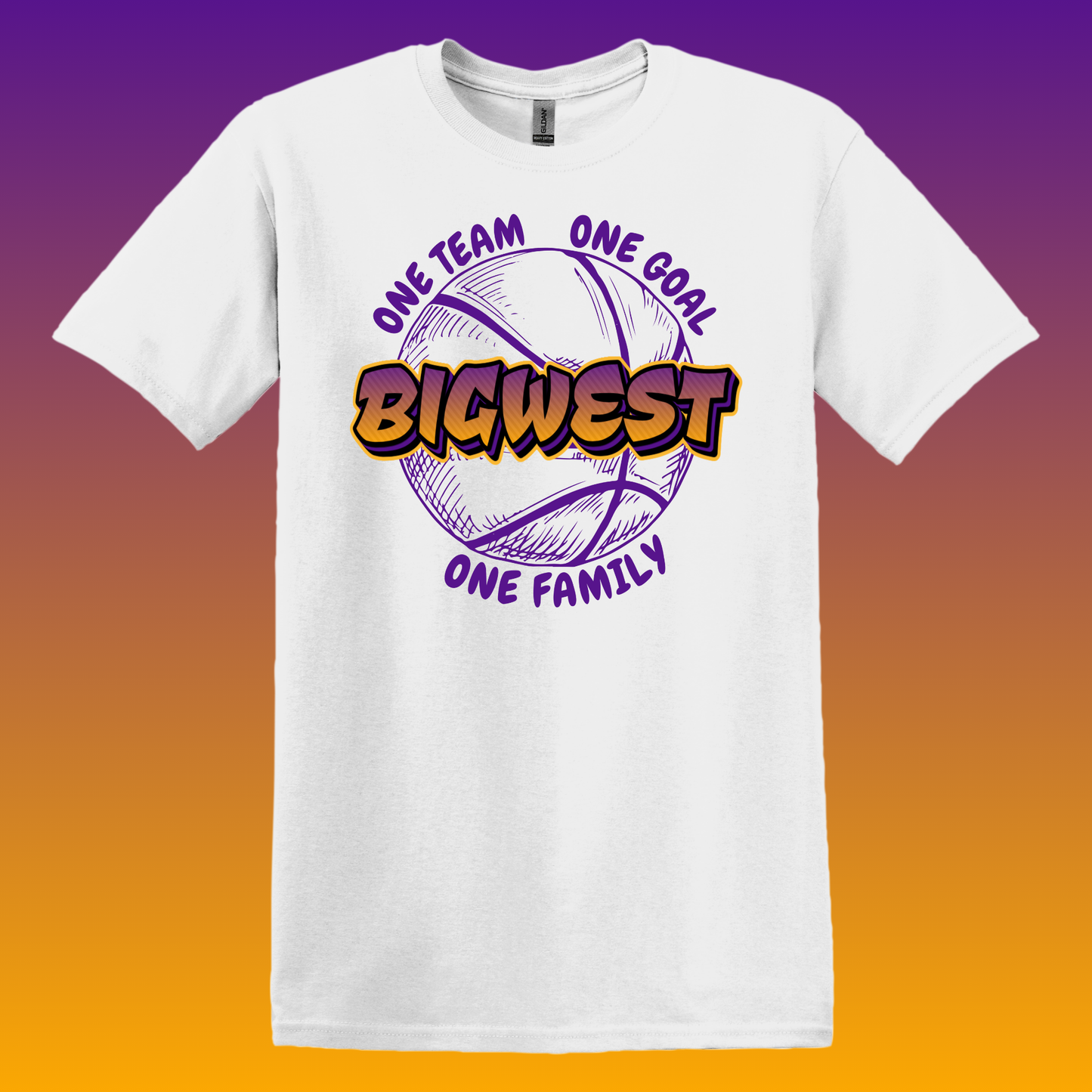 Big West (Purple Writing)- Basketball Shirts