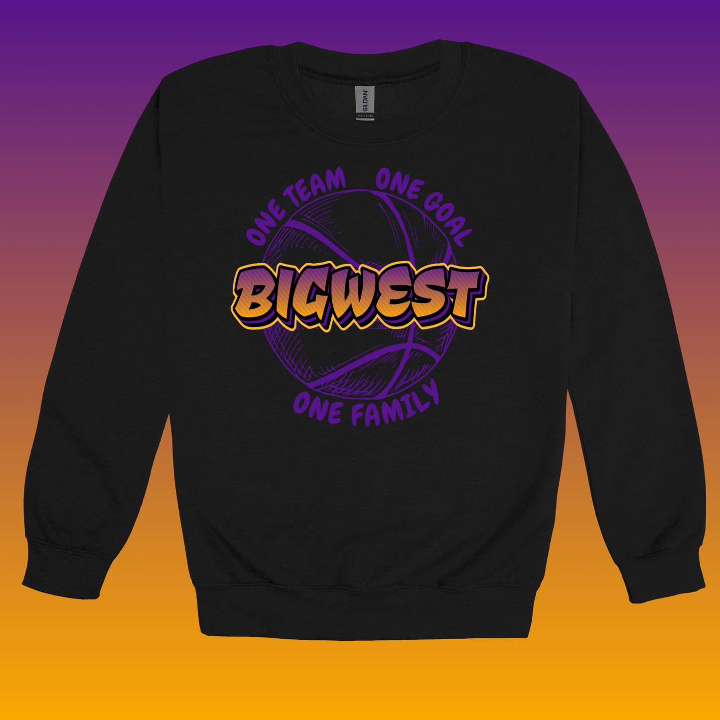 Big West (Purple Writing)- Basketball Sweatshirts