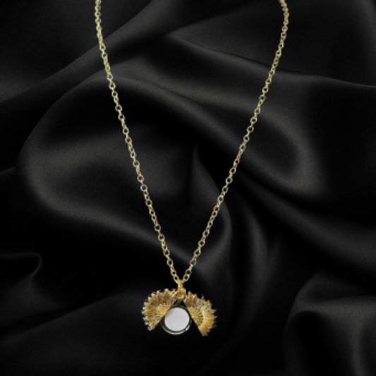 Sunflower Locket Photo Necklace