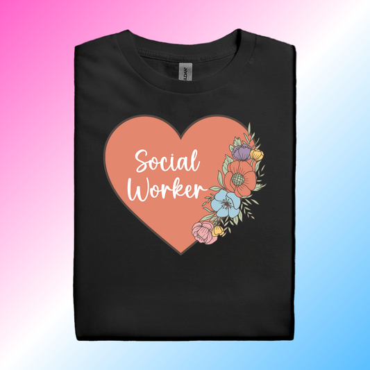 Social Worker Floral Heart