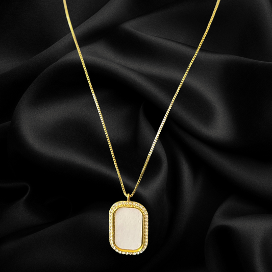 Bling Dog Tag Photo Necklace