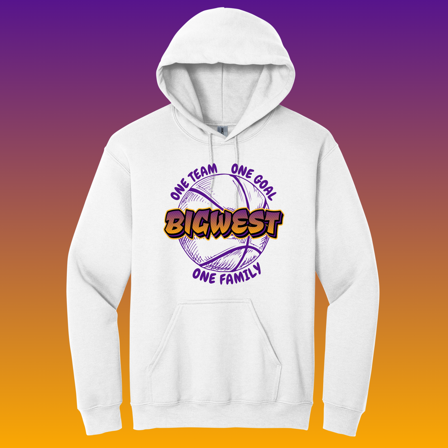 Big West (Purple Writing)- Basketball Hoodies