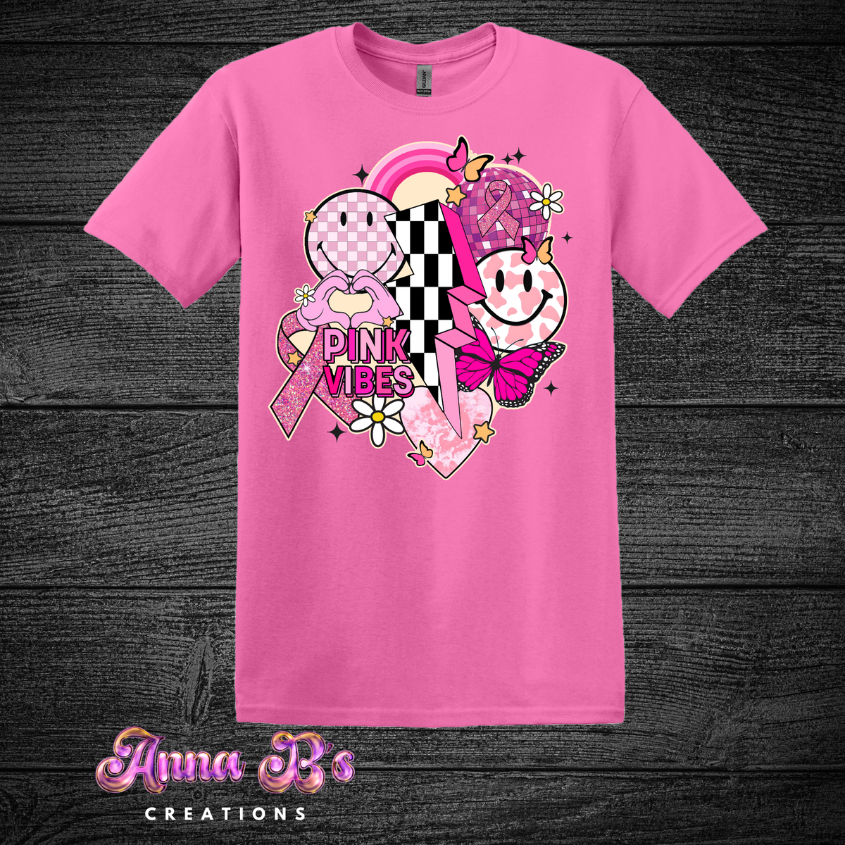 Pink Vibes Retro-  Breast Cancer