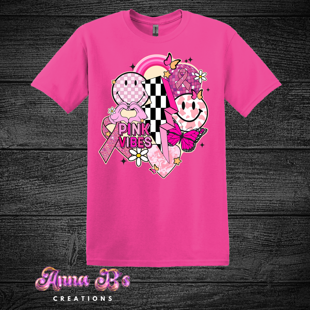 Pink Vibes Retro-  Breast Cancer