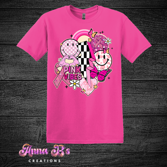 Pink Vibes Retro-  Breast Cancer