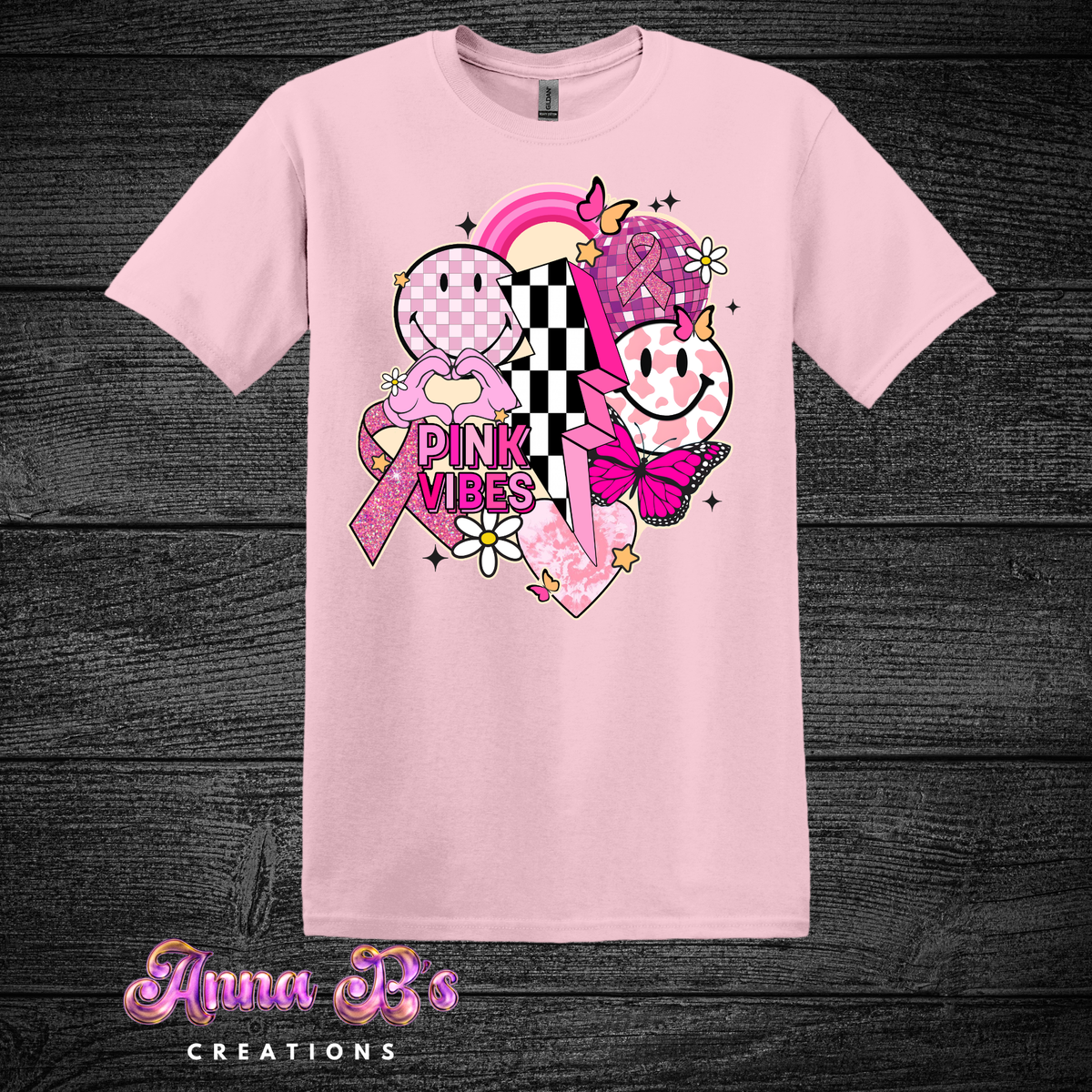 Pink Vibes Retro-  Breast Cancer